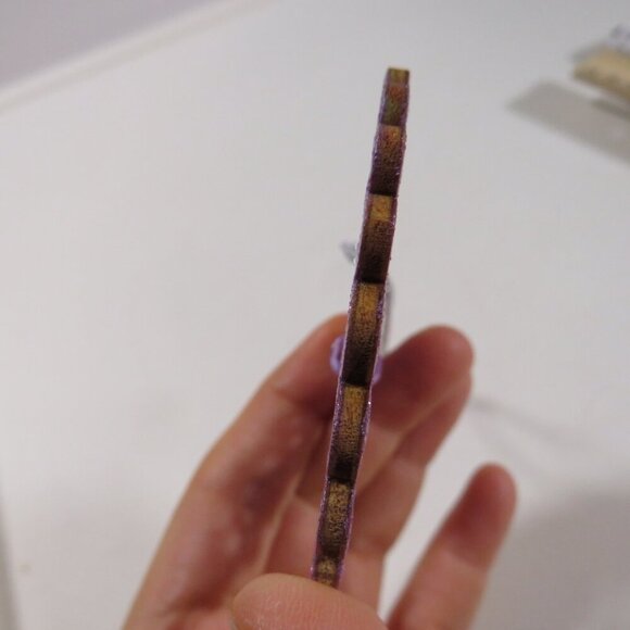 Lavender Purple Round Butterfly Laser Cut Wooden Ornament (Double Sided) Hangs - Picture 5 of 7